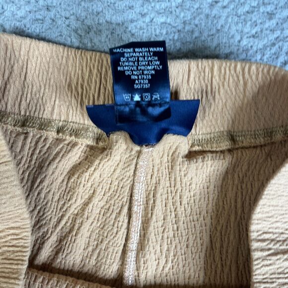 Susan Graver Pants Womens 1X Beige Tan Liquid Knit Wide-Leg Pull-On Crinkle - Picture 4 of 10